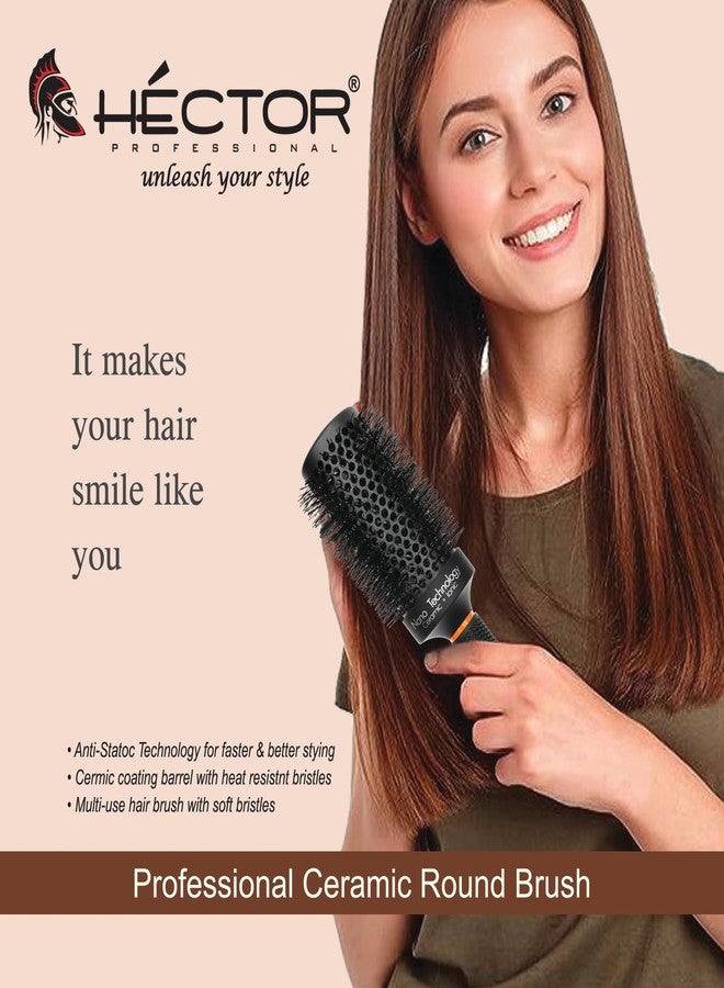 Hector Professional Heat Resistant Nylon Bristles Round Brush l 53 MM l For Professional Salon/Home Use l Anti Static Technology - Image 4