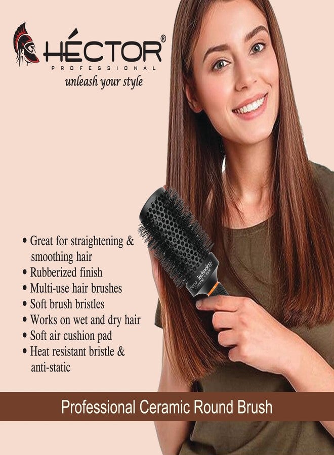 Hector Professional Heat Resistant Nylon Bristles Round Brush l 53 MM l For Professional Salon/Home Use l Anti Static Technology - Image 5