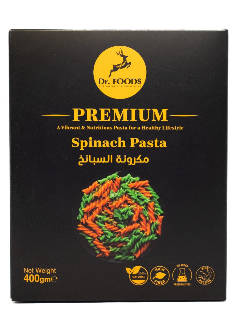 Dr. Foods Spinach Pasta – 400g | Rich in Plant Nutrients | Fuseli Shape