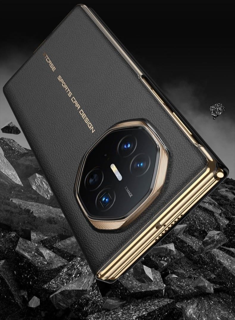 general Magnetic Case for Huawei Mate XT Ultimate (2024),With Magnetic Removable Stand and Smart Window,Anti-fingerprint Leather Phone Case for Mate XT Ultimate - Image 3