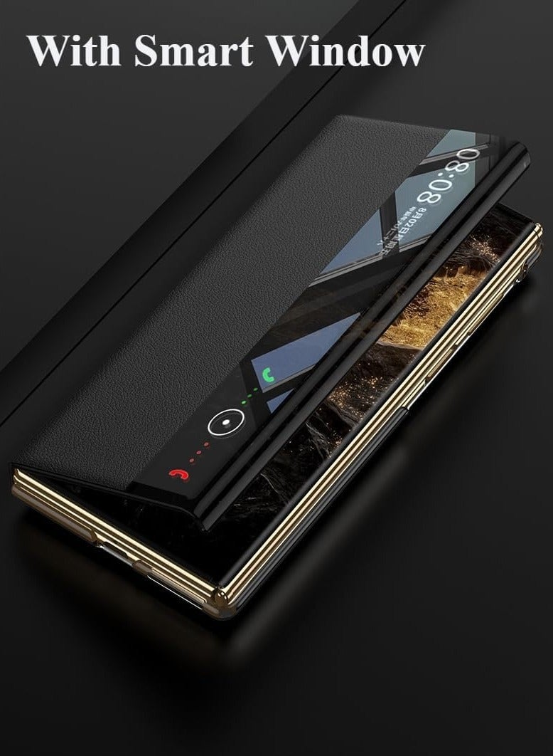 general Magnetic Case for Huawei Mate XT Ultimate (2024),With Magnetic Removable Stand and Smart Window,Anti-fingerprint Leather Phone Case for Mate XT Ultimate - Image 2