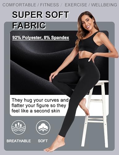 FULLSOFT Buttery Soft Leggings for Women - High Waisted Tummy Control No See Through Workout Yoga Pants (Brown, Small-Medium) - Image 3