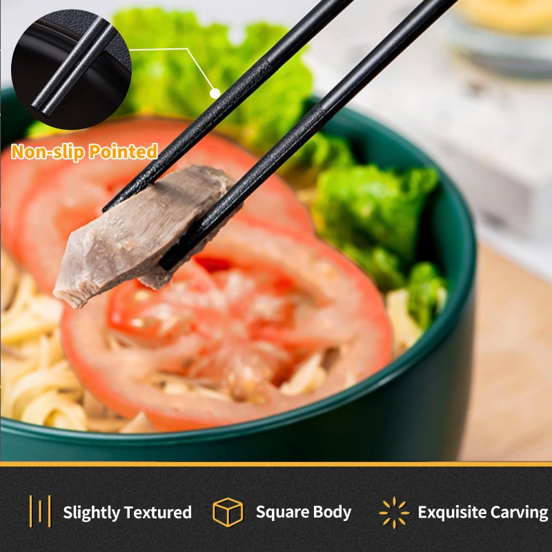 EvorMyst 12 Pairs Fiberglass Chopsticks Reusable Chop Sticks Black Chopstick Dishwasher Safe Japanese - Image 5