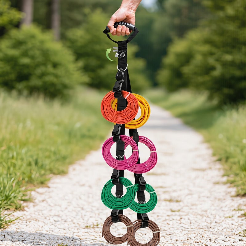 Cable Storage Strap Adjustable Connectable Vertical Hanger for Multiple Cord Rolls - Image 3