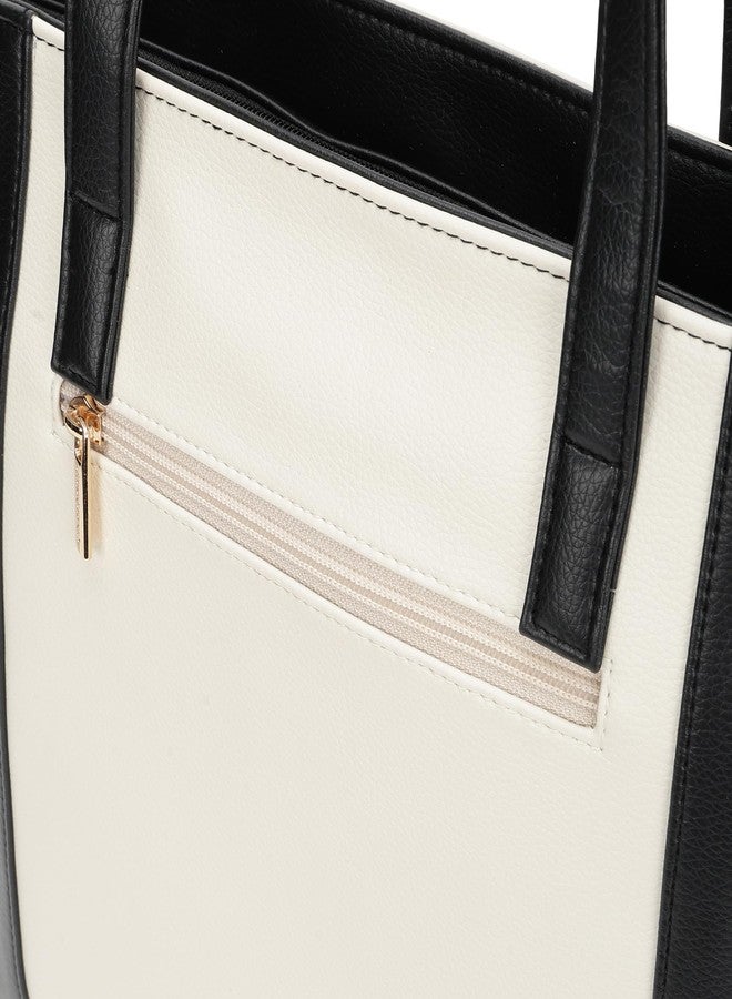Fastrack Twintone Tote | Black & White Women’S Bag | Spacious Tote with Zipper Closure & Multiple Utility Pockets | Eligible For 14" Laptop - Image 3