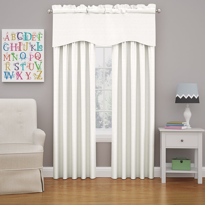ECLIPSE Kendall Modern Blackout Thermal Rod Pocket Window Curtain for Bedroom or Living Room (1 Panel), 42 X 84, White - Image 2
