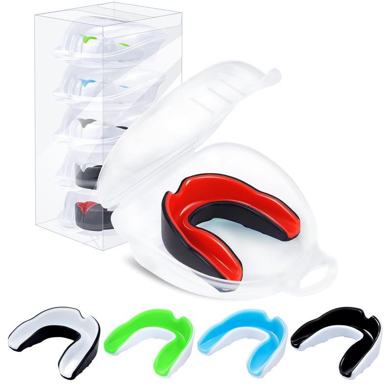 MENOLY Youth Mouth Guard - 5 Packs Football Mouth Guard, BPA Free Mouth Guard with Portable Case, Mouth Guard Sports for Boxing, Basketball, Lacrosse, MMA, Hockey, Wrestling, Soccer - Image 1