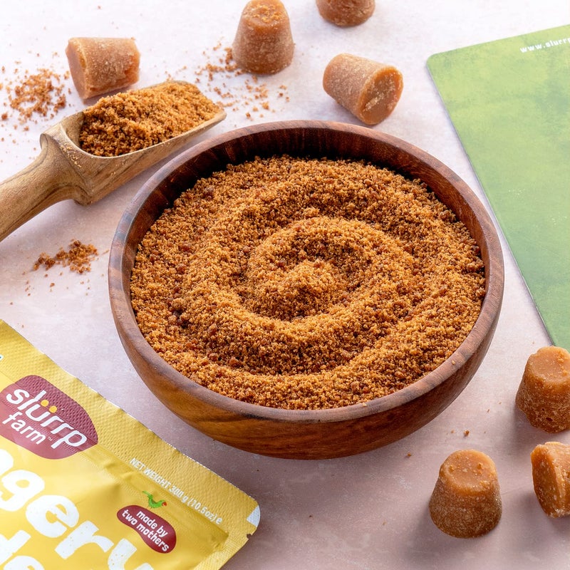 Slurrp Farm Jaggery Powder | Pure & Natural Cane Sugar Alternative | Unrefined Raw Gur Sweetener | Adds Rich Flavor to Tea, Coffee, Baking & Desserts | 10.58 Oz (300g) - Image 3