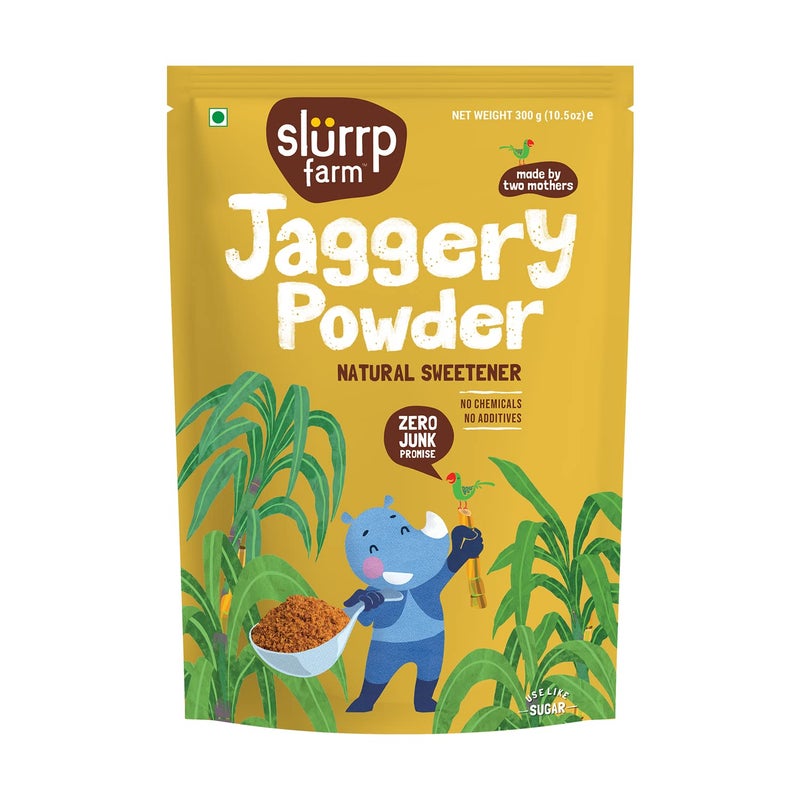 Slurrp Farm Jaggery Powder | Pure & Natural Cane Sugar Alternative | Unrefined Raw Gur Sweetener | Adds Rich Flavor to Tea, Coffee, Baking & Desserts | 10.58 Oz (300g) - Image 1