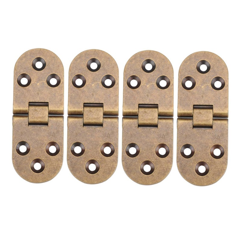 Metal Concealed Cabinet Hinges 4 Pack Kitchen Wardrobe Easy Install Retro Design - Image 2