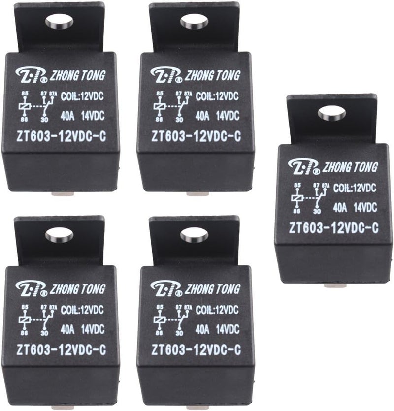 E Support Car Relay 12V 40A SPDT 5Pin Switch Automotive Pack of 5 - Image 1