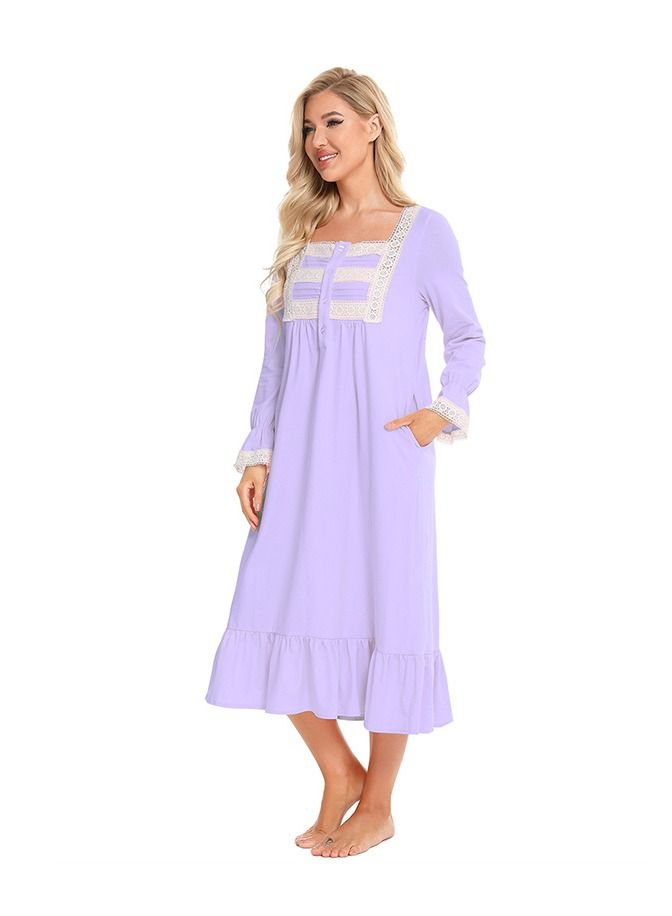 Loquat Spring And Summer Women's New Cotton Home Clothes Long Sleeve Pajamas Bath Robe  - Image 2