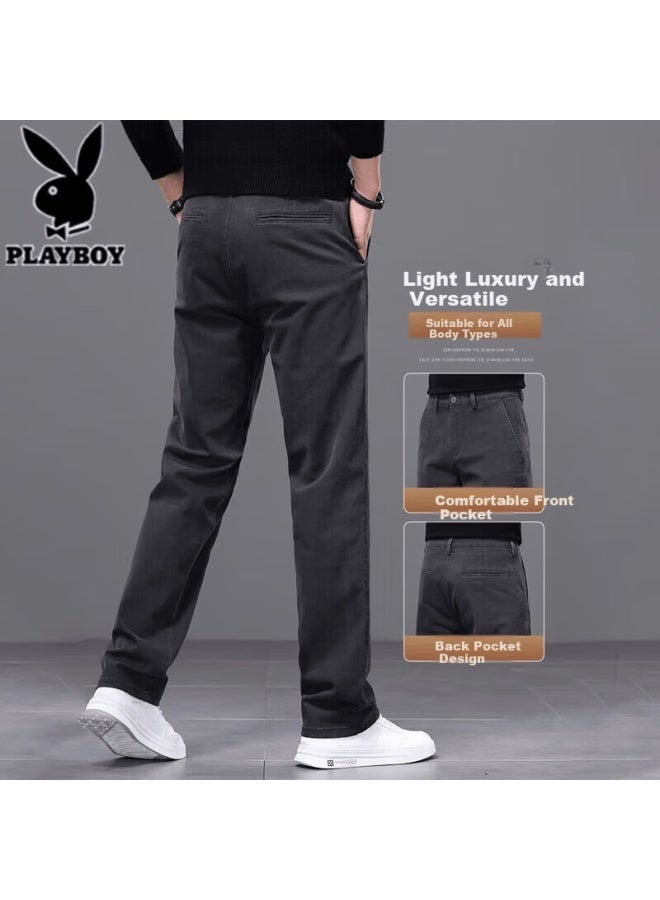 Playboy High-end Casual Pants For Men Autumn Winter New Loose Straight Business Korean Style Trendy Versatile Men's Trousers - Image 3