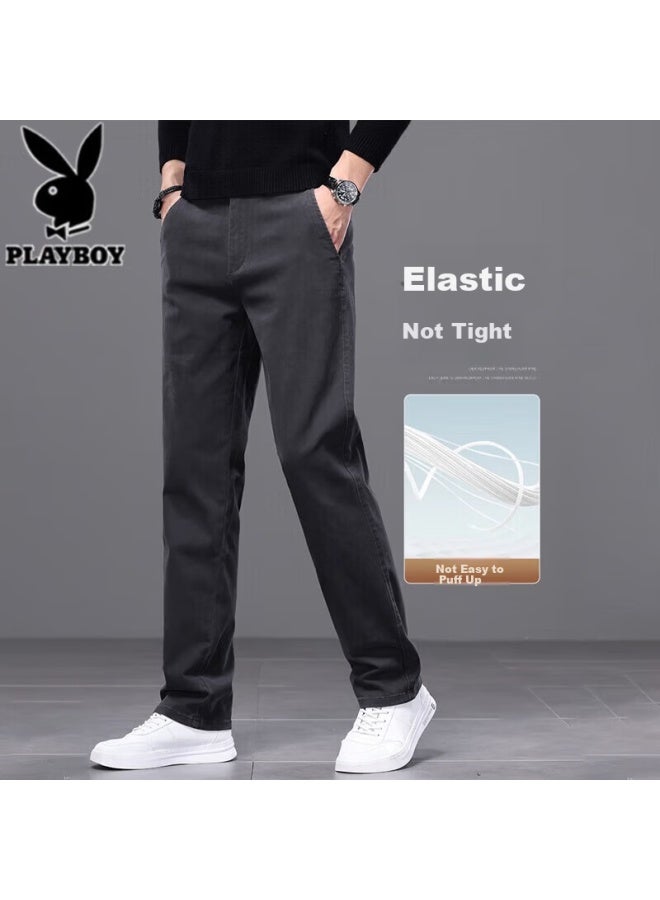 Playboy High-end Casual Pants For Men Autumn Winter New Loose Straight Business Korean Style Trendy Versatile Men's Trousers - Image 2