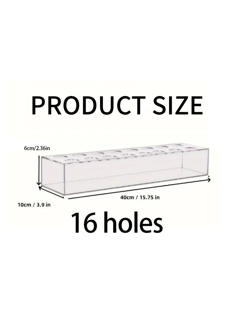 2Pack واضح الزهرة الأكريليك الزهرة مستطيل، 15.7 بوصة طويلة الزهور المركزية الزهرات المنخفضة مع ثقوب طاولة الطعام، ديكور المنزل، زفاف الديكور - Image 2