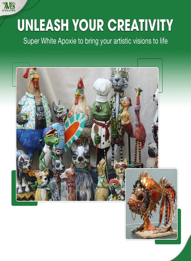 Aves Apoxie Sculpt Super White - 2 Part Modeling Compound (A & B) - 1 Pound, Apoxie Sculpt for Sculpting, Modeling, Filling, Repairing, Easy to Use Self Hardening Modeling Compound - Image 2