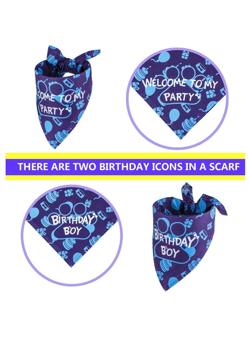 erorex Dog Birthday Bandana Dog Birthday Boy Hat Scarfs Flag Balloon with Cute Doggie Birthday Party Supplies Decorations(11-Piece Set) (Blue) - Image 4