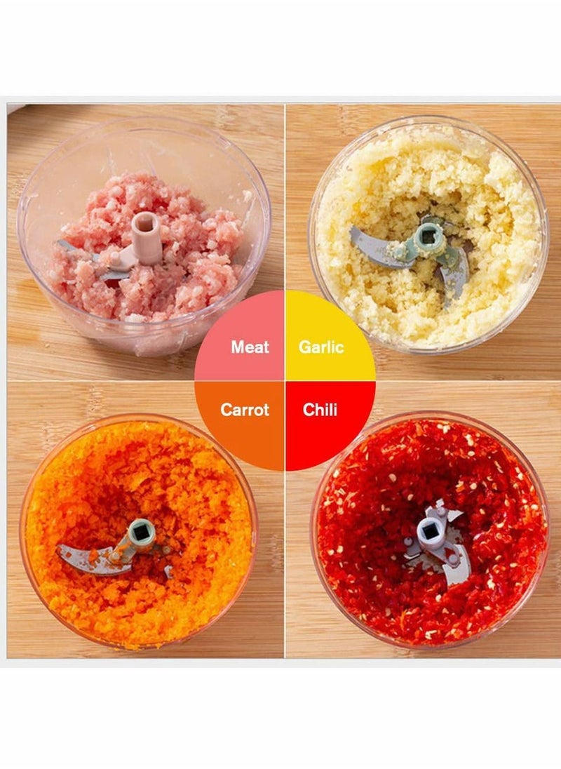 Manual Food Chopper Garlic Onion Mincer Hand Pull String Vegetable Processor 900 ML