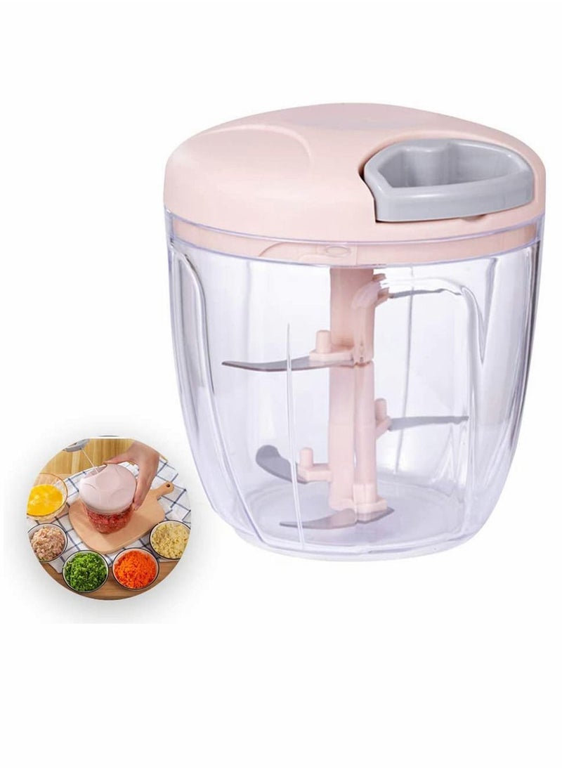 Manual Food Chopper Garlic Onion Mincer Hand Pull String Vegetable Processor 900 ML