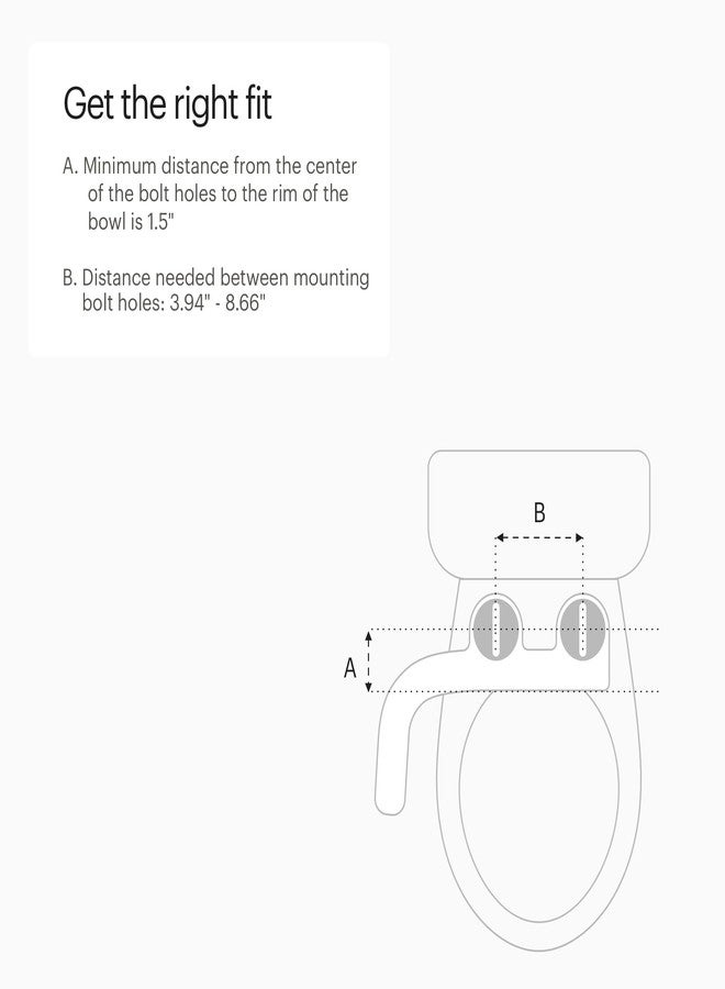 Brondell Fresh Spa Adjustable, Bidet Attachment FSA-15 for Toilet Seats with Adjustable Single Nozzle, Side Arm Control, Thin Profile, White (Ambient Temperature) - Image 5