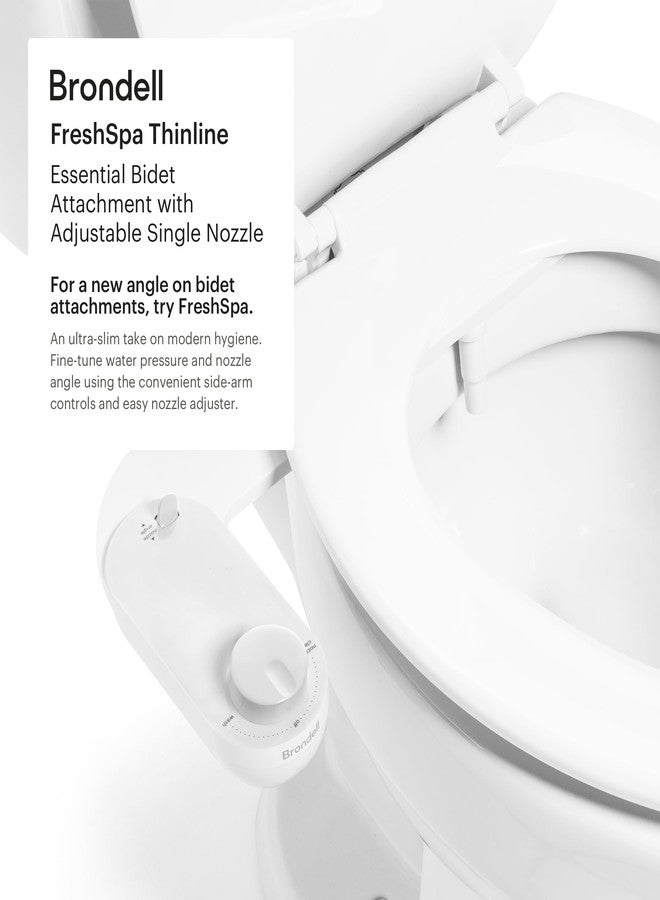 Brondell Fresh Spa Adjustable, Bidet Attachment FSA-15 for Toilet Seats with Adjustable Single Nozzle, Side Arm Control, Thin Profile, White (Ambient Temperature) - Image 3