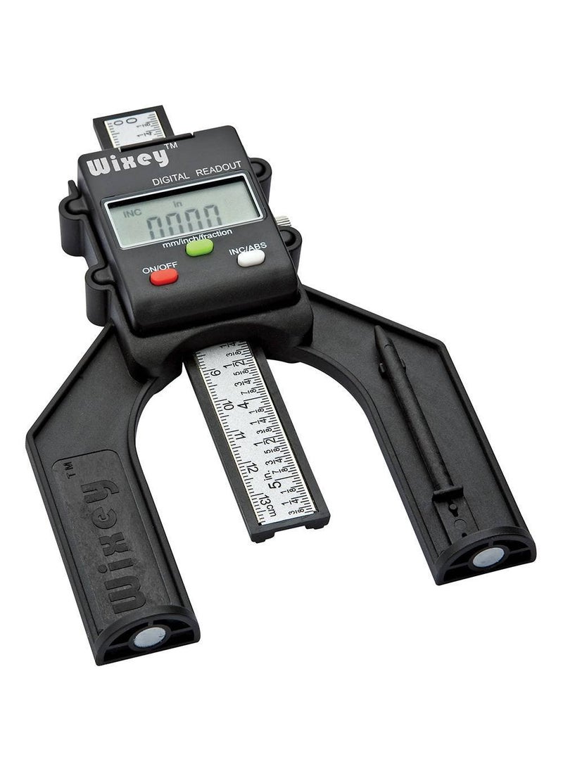 Wixey Wixey WR25 Mini 3" Digital Height Gauge for Woodworking, Displays Inches with Fractions or Millimeters, Magnetic Feet, Locking Rule, Digital Depth Gauge for Table Saw Blades, Routers, and DIY Projects  - Image 1