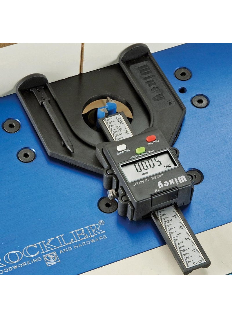 Wixey Wixey WR25 Mini 3" Digital Height Gauge for Woodworking, Displays Inches with Fractions or Millimeters, Magnetic Feet, Locking Rule, Digital Depth Gauge for Table Saw Blades, Routers, and DIY Projects  - Image 2