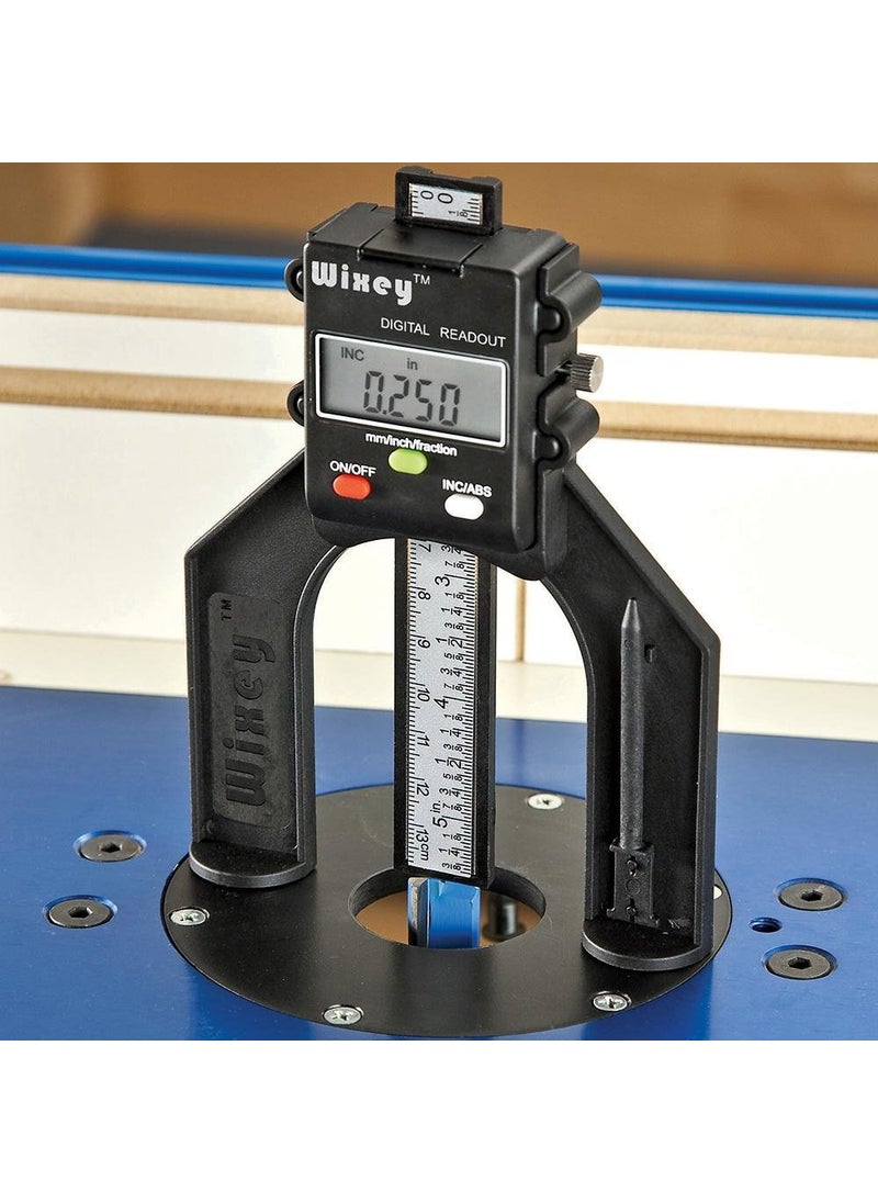 Wixey Wixey WR25 Mini 3" Digital Height Gauge for Woodworking, Displays Inches with Fractions or Millimeters, Magnetic Feet, Locking Rule, Digital Depth Gauge for Table Saw Blades, Routers, and DIY Projects  - Image 4