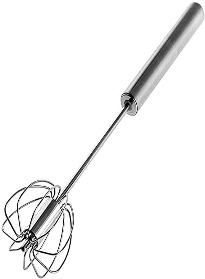KITOOL 1 PCs Stainless Whisks, Hand Push Egg Beater Mixer, Easy Use and Save Much Energy During Beating Mixing Stirring for Silent Blender for Beater, Milk Fr-Other, Cooking, Baking 24 cm (Pack - 1) - Image 1