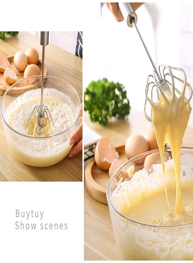 KITOOL 1 PCs Stainless Whisks, Hand Push Egg Beater Mixer, Easy Use and Save Much Energy During Beating Mixing Stirring for Silent Blender for Beater, Milk Fr-Other, Cooking, Baking 24 cm (Pack - 1) - Image 4