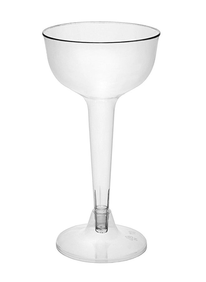 Party Essentials Disposable Hard Plastic Two Piece 4 oz. Toasting Cocktail Cups, 50-Count, Clear Champagne Glasses - Image 1