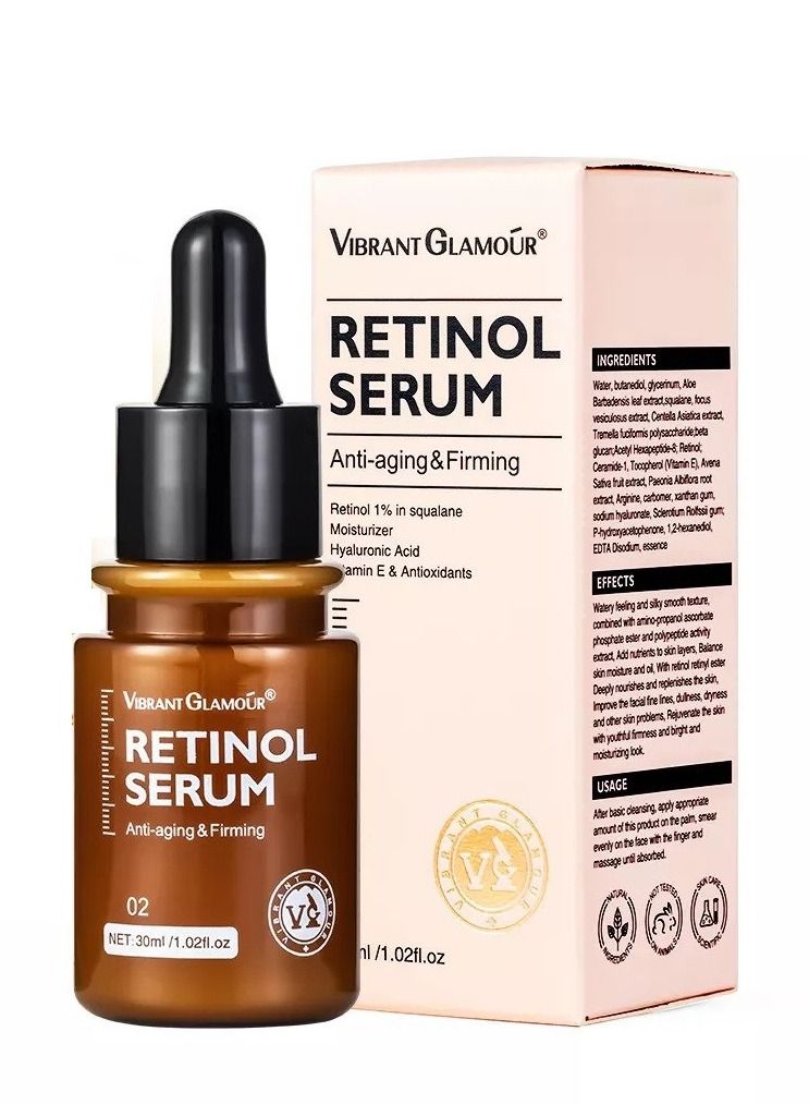 Vibrant Glamour سيروم الريتينول المضاد للشيخوخة والتماسك لعلاج الجفاف والخطوط الدقيقة والتجاعيد 30 مل - Image 2