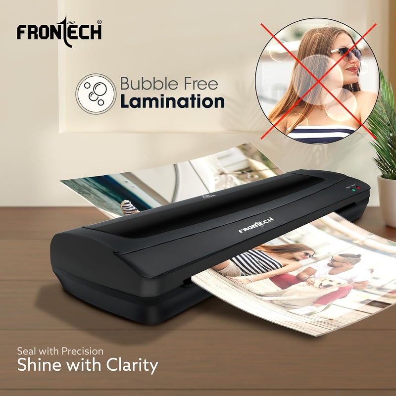 FRONTECH A3 Size Laminator Machine | Hot & Cold Lamination | 365W Power | Adjustable Temperature | Ideal for Any Document, Fully Automatic Portable All in One Laminator (LAM-0003,Black) - Image 4