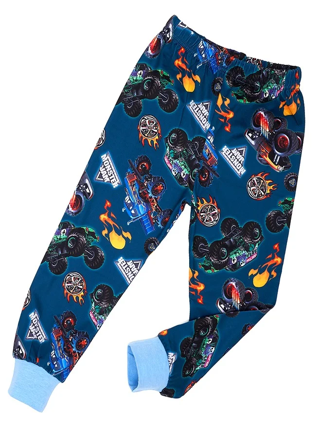 babyqlo Monster Truck Glow-in-the-Dark Cotton Pajama Set for Boys
