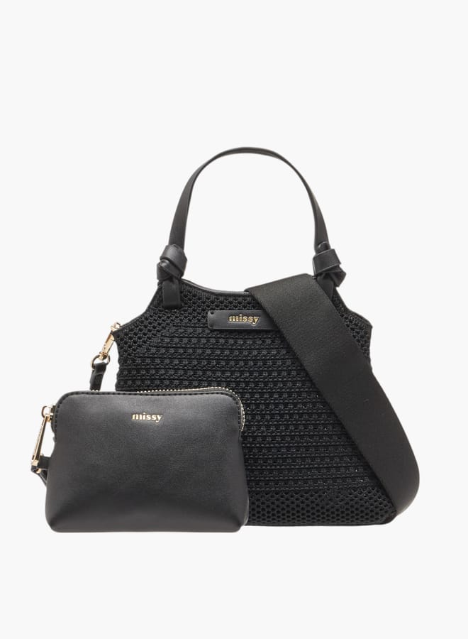MISSY Women Textured Shoulder Bag with Detachable Strap and Pouch  - Image 1