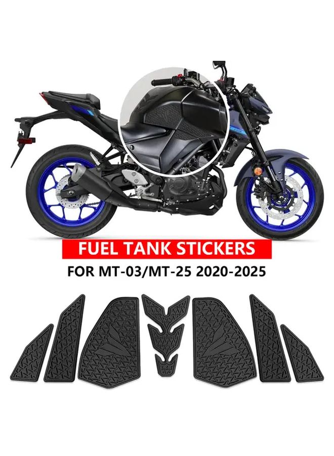For MT03 MT03 MT25 MT25 2020 2025 2024 2023 Motorcycle Fuel Tank Pad Anti Slip Side Sticker Durable Synthetic Rubber Easy Installation No Tools Needed A Complete Set - Image 1