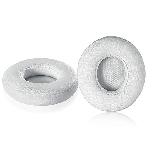 Jarmor Solo 2/3 Wireless Earpads - JARMOR Replacement Protein Leather & Memory Foam Ear Cushion Cover for Beats Solo2/3 Wireless On Ear by Dr. Dre Headphones ONLY (NOT FIT Solo 2 Wired) - White - Image 1