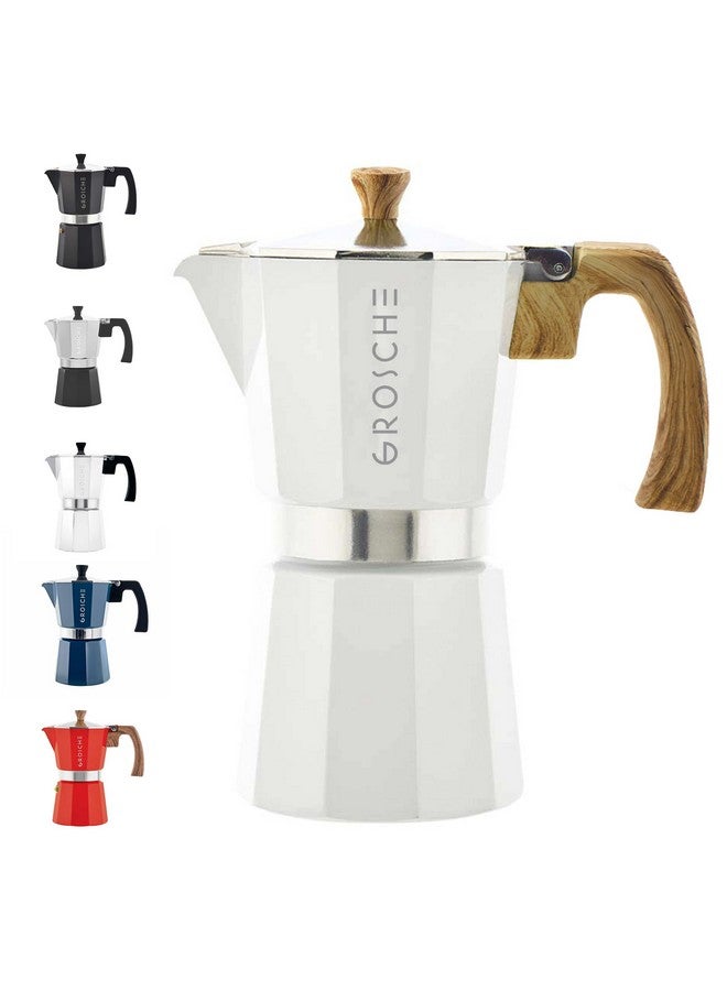 GROSCHE Milano Moka Stovetop Espresso Coffee Maker (9 Cup / 450 ml, White) - Image 1