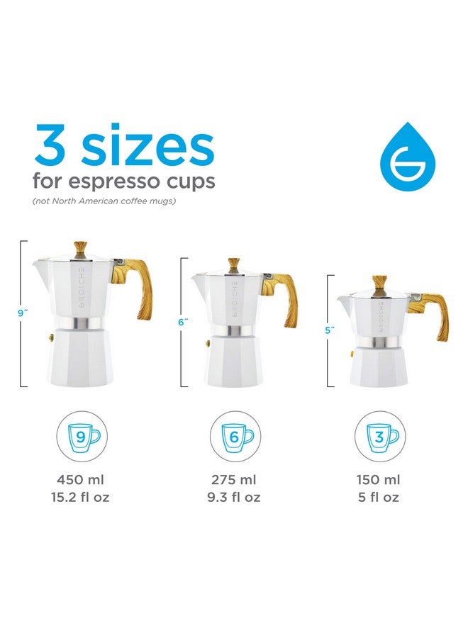 GROSCHE Milano Moka Stovetop Espresso Coffee Maker (9 Cup / 450 ml, White) - Image 3