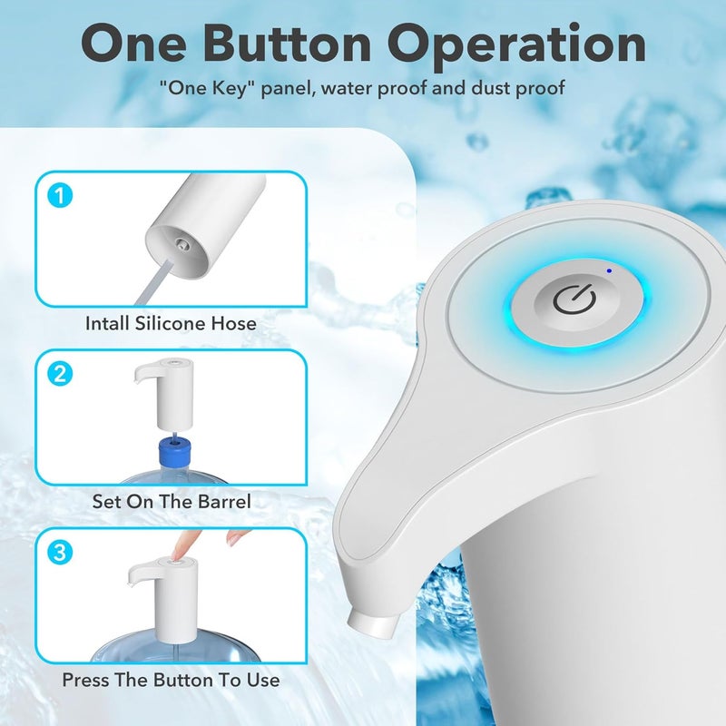 Msxcse Electric Water Bottle Pump, Water Bottle Dispenser,USB Charging Drinking Water Dispenser, Universal Water Pump for 5 Gallon Water Jugs Bottles, Portable Water Dispenser for Home Camping - Image 3