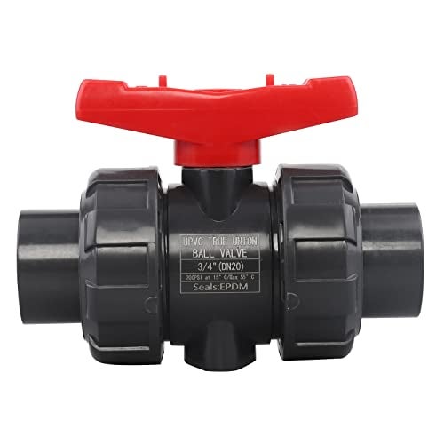 DERNORD PVC True Union Ball Valve NPT Threaded with Full Port, EPDM O-Rings, and Reversible PTFE Seats, Rated at 200 PSI (3/4 Inch NPT Threaded) - Image 2