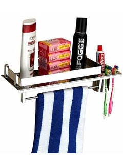 iSTAR iSTAR Stainless Steel 3 in 1 Multipurpose Bathroom Shelf/Rack/Towel Hanger/Tumbler Holder/Towel Rod/Bathroom Accessories  - Image 2