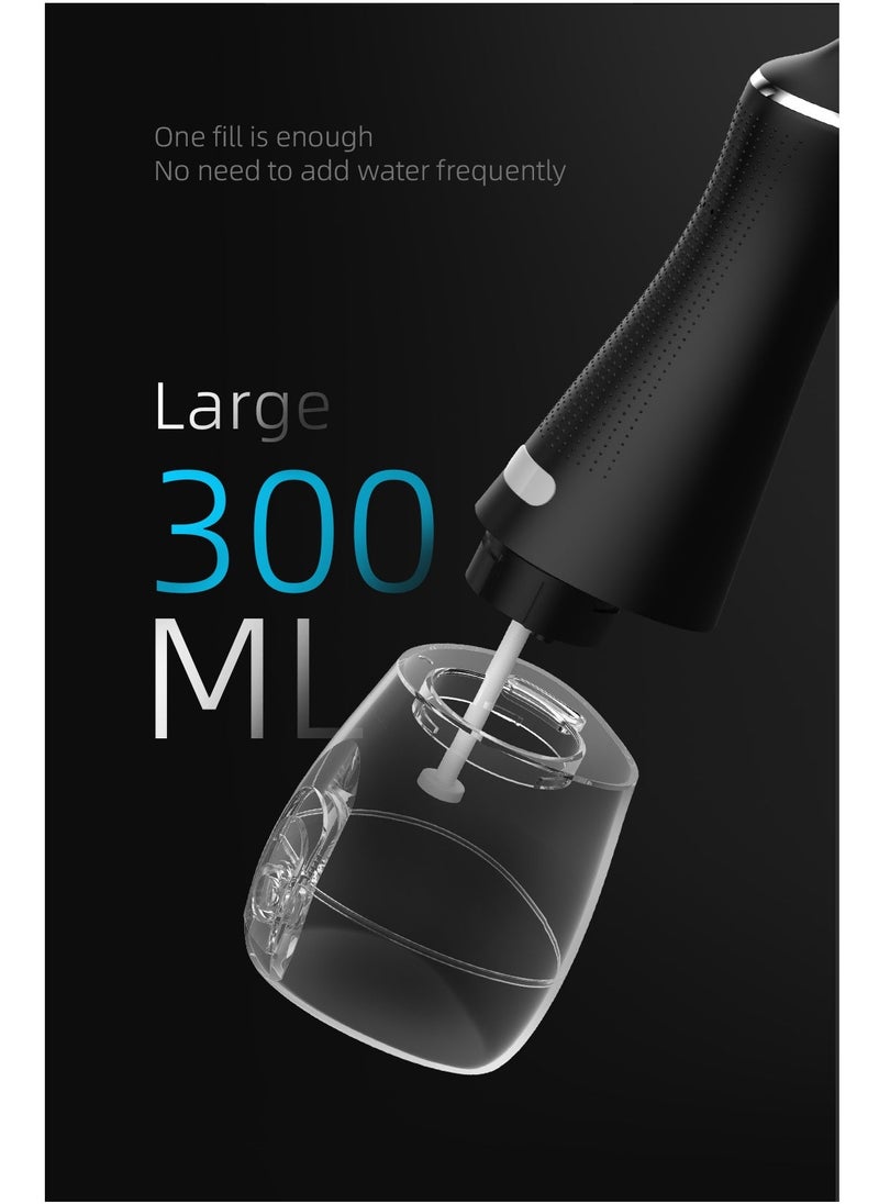 DOSCHER جهاز تنظيف الأسنان بالماء المحمول لتنظيف الأسنان جهاز ري الفم مع 3 أوضاع 5 فوهات قابلة للتعديل مقاوم للماء IPX7 سعة 300 مل - Image 5