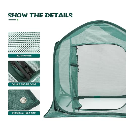 ToBoom UV-Resistant Durable Pop Up Plant Covers & Garden Mesh Netting - Protective Bird Netting for Tomato & Crop Protection, Portable Pop-Up Mesh Plant Covers for Raised Beds - Image 3