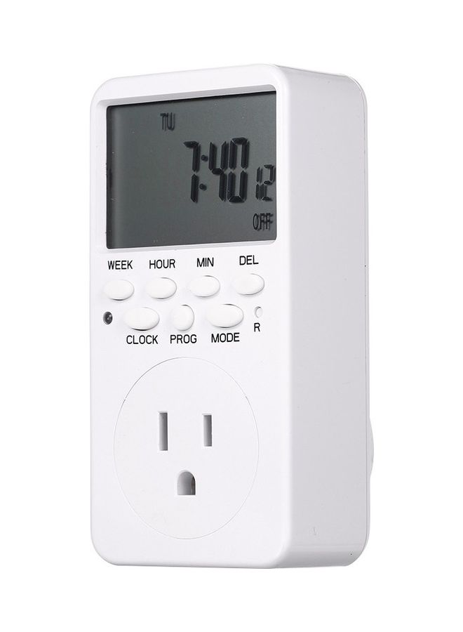 NIBEMINENT Digital Timer Switch Socket with LCD Display White - Image 1