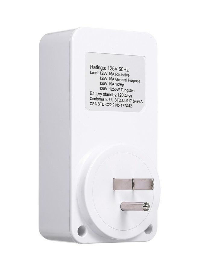 NIBEMINENT Digital Timer Switch Socket with LCD Display White - Image 2