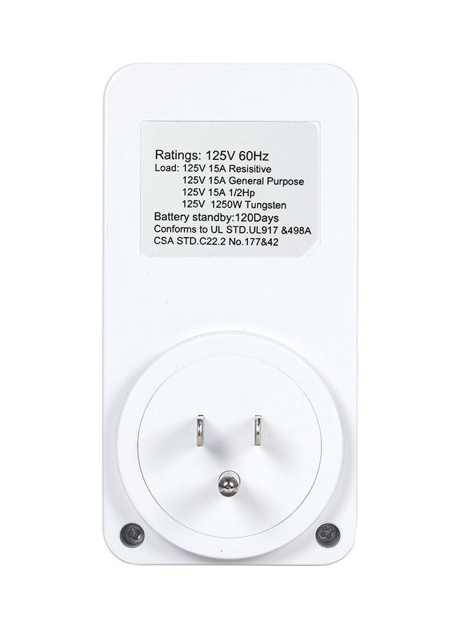 NIBEMINENT Digital Timer Switch Socket with LCD Display White - Image 4
