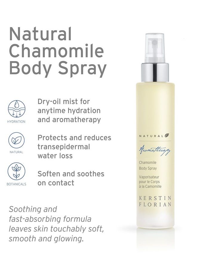 Kerstin Florian Natural Chamomile Body Spray, Lightweight Dry Oil Body Mist Moisturizer for Women & Men, Non-Greasy Formula for Full Body Hydration (3.4 fl oz) 