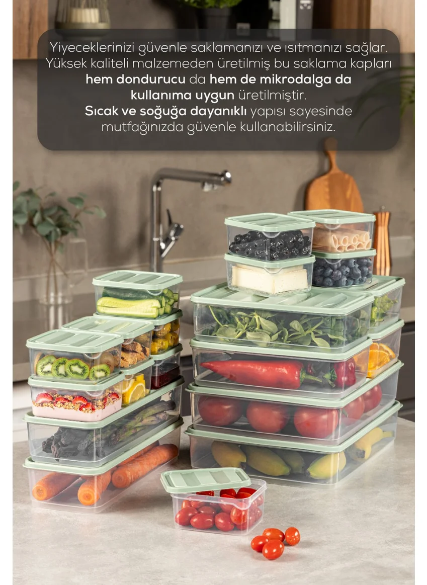Vienev 19LU Fridge Freezer Organizer Microwave and Freezer Suitable Storage Container Mint