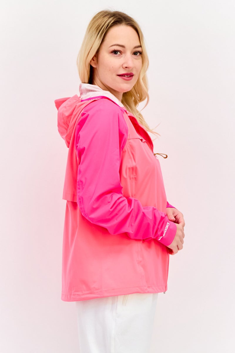 Brooks جاكيت رياضي للنساء مناسب للجري، فوشيا - Image 2